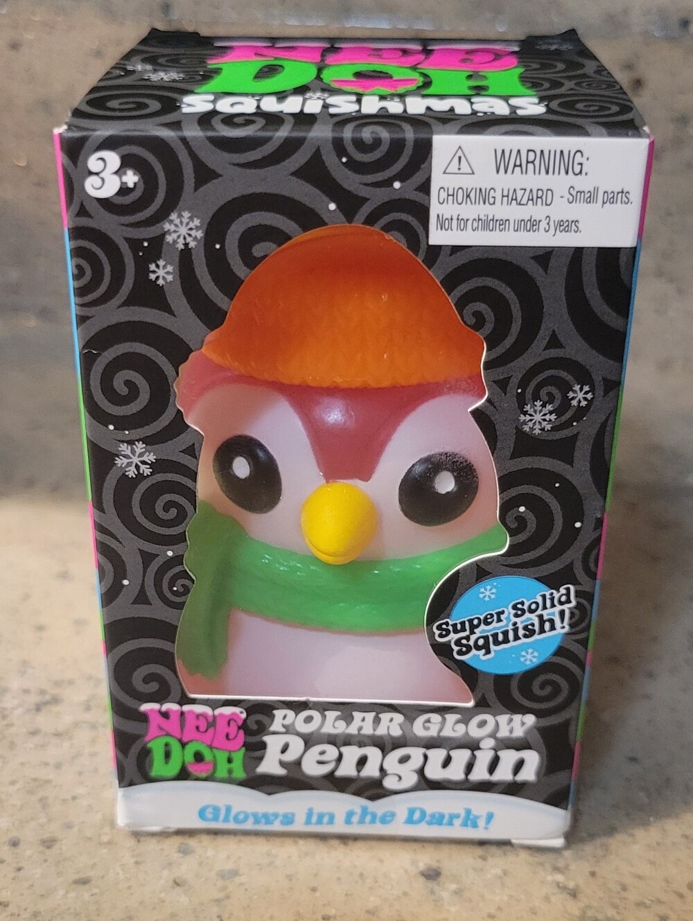 NeeDoh Polar Glow Penguin Squishmas NWT Glow in Dark Authentic Schylling